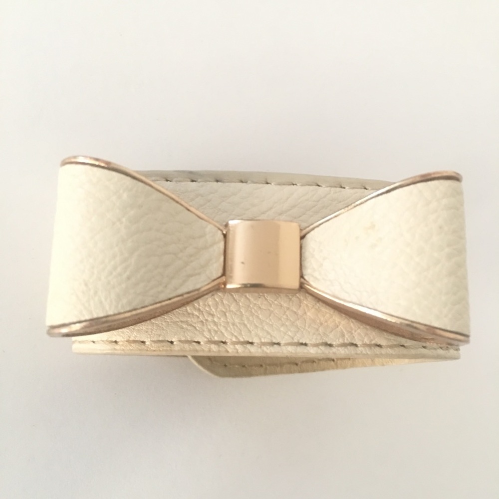Vintage Leather Bow Cuff Bracelet